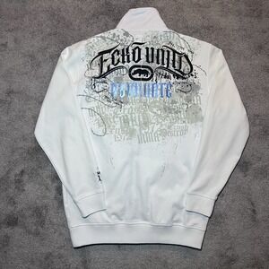 Vintage Ecko Unltd MMA Full Zip Track Jacket White Mens Medium Rage Hate Y2K